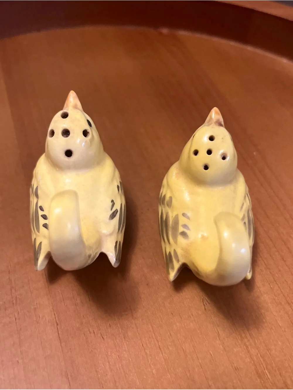 Yellow Ceramic Bird Figurine Salt & Pepper Shakers